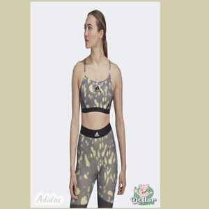 ADIDAS AEROREACT LIGHT-SUPPORT HYPERGLAM PRINTED BRA SIZE LAC